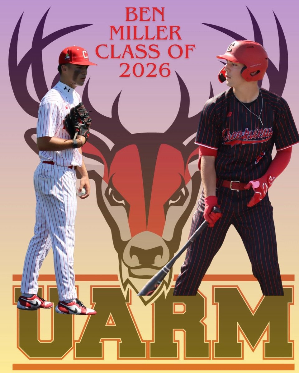 CreekviewBSBL's tweet photo. CREEKVIEW SIGNING DAY ✍️

Today we celebrate Ben Miller as he signs to continue his academic and baseball career at University of Arkansas Rich Mountain.

📍 Creekview HS Gym
⏰ Today | 3:15 PM

Proud of you, Ben.

FYMB | First You Must Believe 🔴⚫️🐎 https://t.co/9PL9hnYNhi