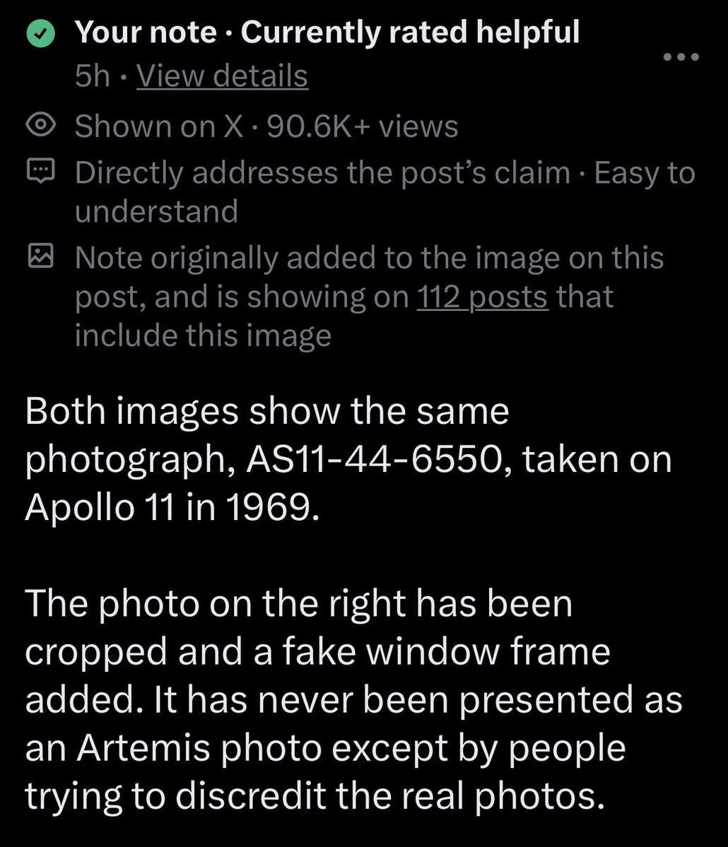 My note is now applied to over 100 reposts of the same silly moon photo. Hopefully it’s eating into the revenue of a few of these grifters.