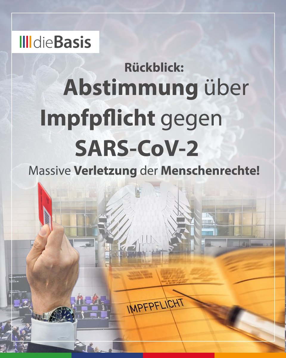 🏛️ Vor vier Jahren: Bundestag stimmte über Impfpflicht ab ❌

Im April 2022 wurde über die Einführung der allgemeinen Impfpflicht gegen SARS-CoV-2 im Deutschen Bundestag abgestimmt, obwohl zu diesem Zeitpunkt bekannt war, dass die „Impfung“ keine Ansteckung verhindert und