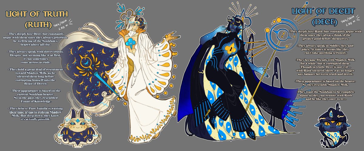 adrestiality's tweet image. LIGHT OF TRUTH AND LIGHT OF DECEIT REDESIGN WOHOOOO ⭐⭐‼️‼️‼️‼️‼️Meet Ruth and Dece!
Probably I will make an au at this point :0
#puremilk #pureshadow #shadowvanilla