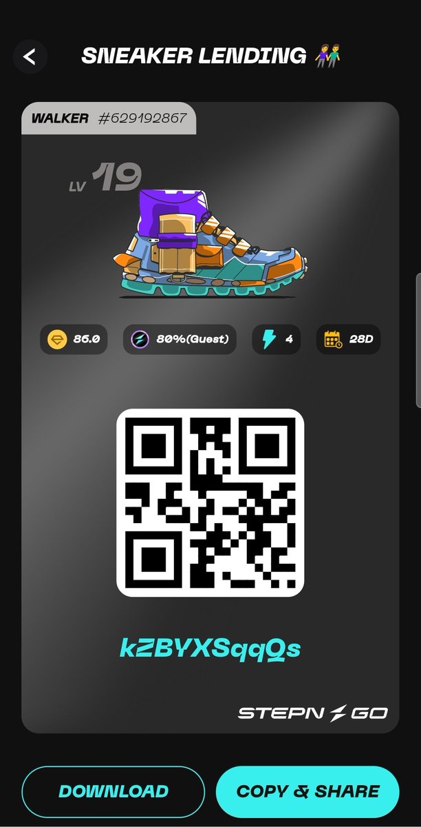 B10urr's tweet image. ⚡️ #STEPNGO HAUS CODES ⚡️

​📍 Haus Codes:
1️⃣ CZu7tdEW5q
2️⃣ kZBYXSqqQs
3️⃣ Pg5uynmxuS

​📊 Details: 
• Duration: 28 Days
• Daily Energy: 4 (≈20 min walk)
• Earnings Split: 80% Guest

​🔗 Activation Codes: 
• #STEPN: 74708691 💚
• #STEPNGO: G111F4GcUxJQ 💜

@Stepnofficial