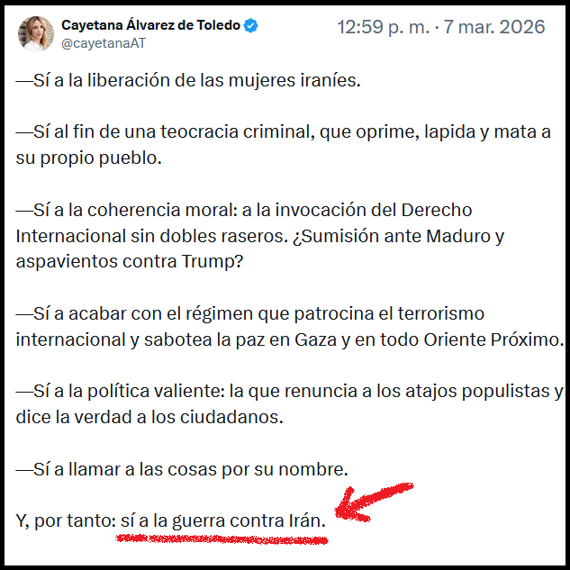 Deselectrocuta1's tweet photo. Cayetana: "Sí a la guerra" https://t.co/l2r9Y9utJv