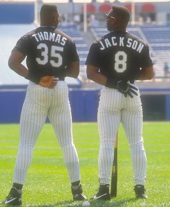 Frank Thomas and Bo Jackson, 1991. Bo's first season with the White Sox and Frank's first full season.