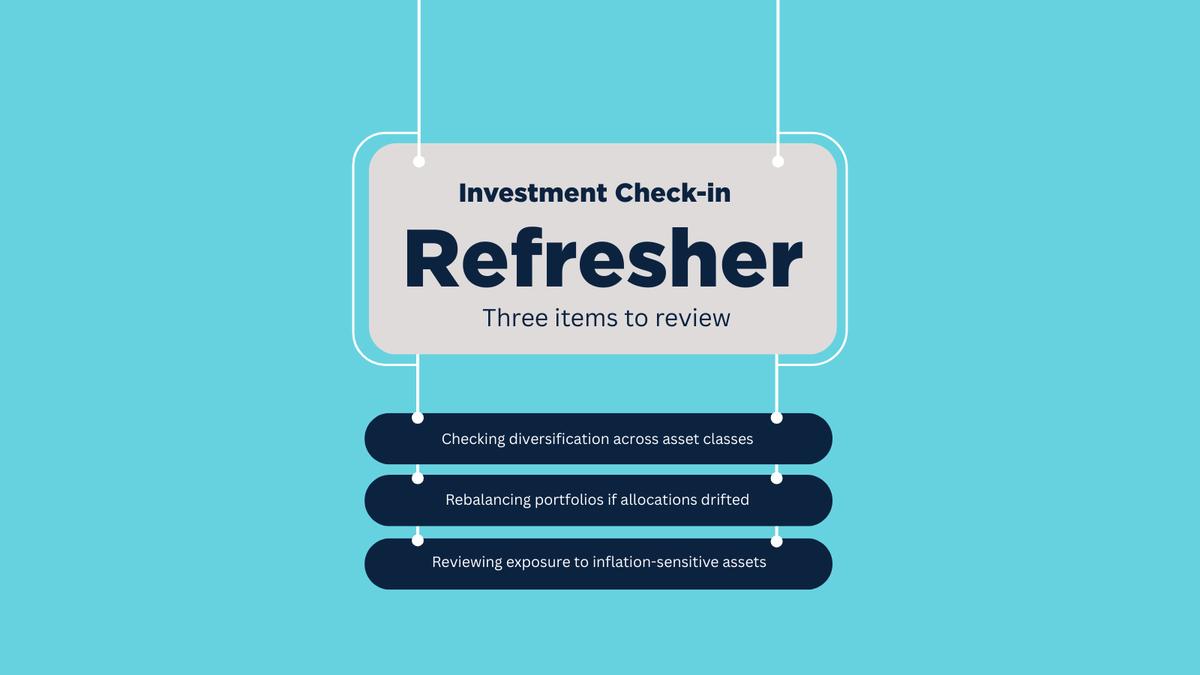 A quick investment check-in can go a long way. Diversification, rebalancing, and inflation awareness help strategies stay aligned. 
#Investing
