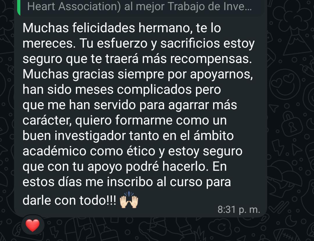 WagnerRiosGarc's tweet image. Today, I take on the role of a reference point for many young people who are just starting in research. It makes me happy to know that my work inspires anyone who dares to imagine and create, because that is what research is. Research is art, and all of us can do it. #research