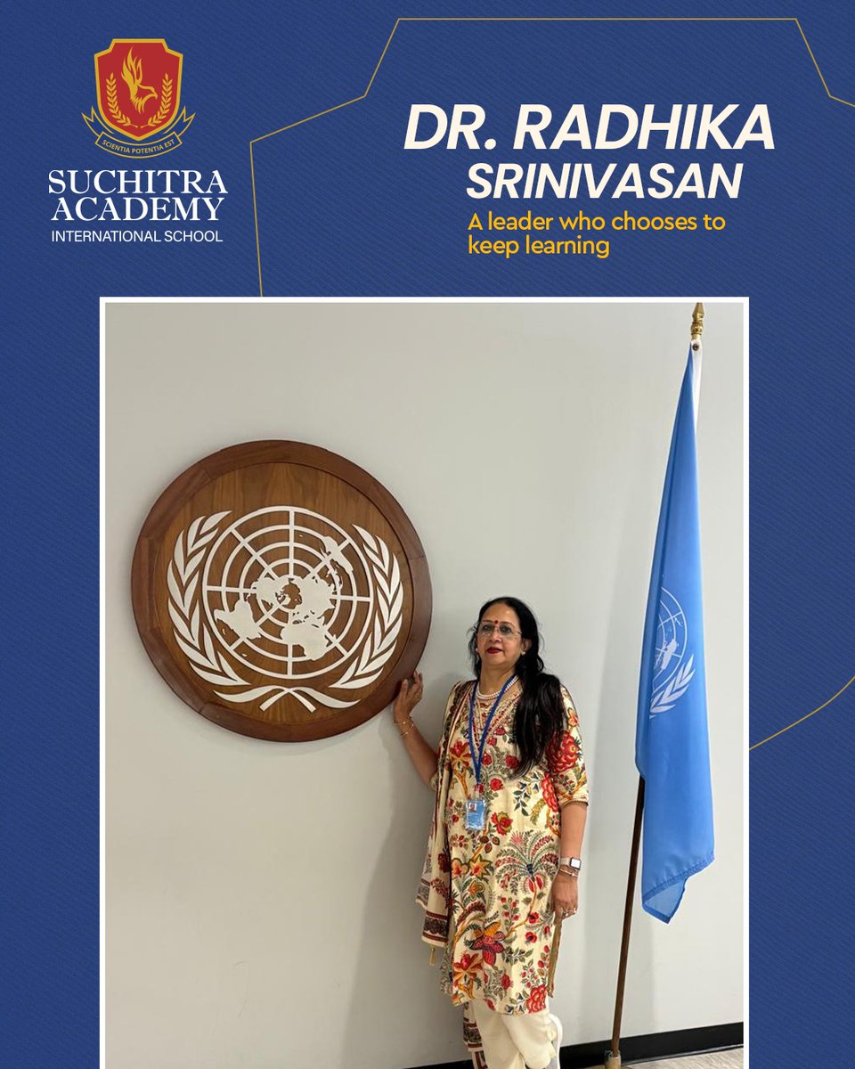 SuchitraAcad's tweet image. We celebrate the inspiring learning journey of our Principal, Dr. Radhika Srinivasan—championing growth, global engagement, and lifelong learning. Her leadership fosters a culture of curiosity, reflection, and excellence.
 #EducationalLeadership #GlobalEducation #SuchitraAcademy