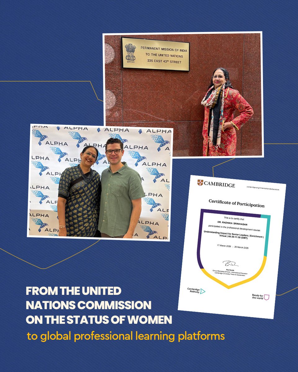 SuchitraAcad's tweet image. We celebrate the inspiring learning journey of our Principal, Dr. Radhika Srinivasan—championing growth, global engagement, and lifelong learning. Her leadership fosters a culture of curiosity, reflection, and excellence.
 #EducationalLeadership #GlobalEducation #SuchitraAcademy