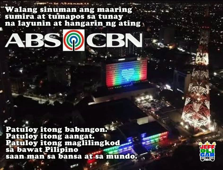 JeffOGarcia47's tweet photo. Mga Kapamilya, walang sinuman ang maaring sumira at tumapos sa tunay na layunin at hangarin ng ating ABS-CBN lalo na pagsisilbi ng kumpanya sa taumbayan, 

#IStandWithABSCBN
#LabanKapamilya
#ABSCBN https://t.co/CXOxHXpUTy