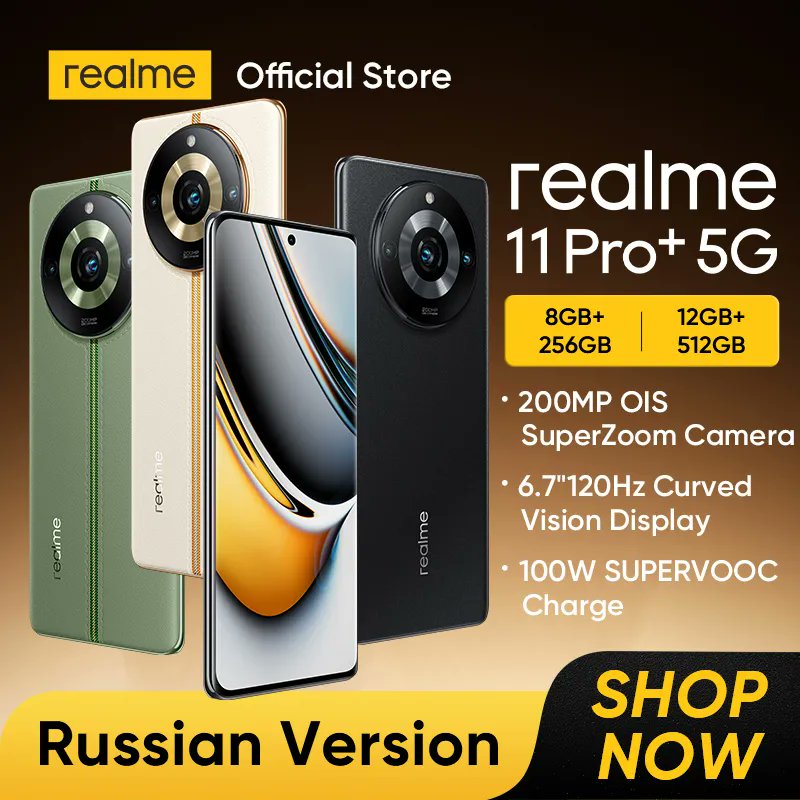 aliexpressbdeal's tweet image. 108 / 
BIG Promotion #11.11 #blackfriday #cybermonday !!!
[Discount] realme 11 Pro Plus 200MP OIS SuperZoom Camera 6.7" 120Hz OLED Curved Vision Display 100W SUPERVOOC Charge NFC

Purchase link: s.click.aliexpress.com/e/_c4nCxT69

Make your order quickly or add to yo