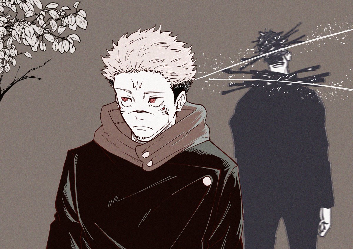 虎杖悠仁 ,両面宿儺(呪術廻戦) 「退屈 #呪術廻戦 #Jujutsukaisen」|ぺんぎんのイラスト