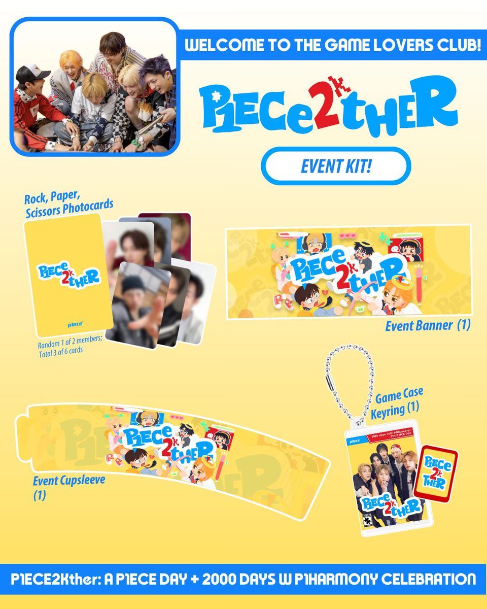 [🧩] #P1ECE2Kther!

Your inventory will have these new additions in 3 DAYS!

Get this UNIQUE P1ECE2Kther kit when you join :D Kits have limited availability.

📍 Fenrir's Forest (Del Monte Ave., Quezon City)
🗓️ April 19 (Sunday), 1-5PM

See you then, P1ECE!