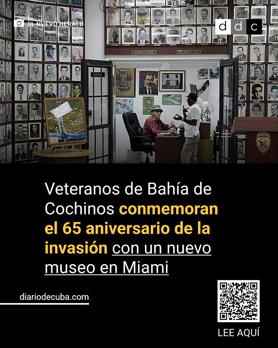 diariodecuba's tweet image. La reapertura del Museo y Biblioteca de la Brigada 2506 en el barrio de Little Havana, de #Miami, tendrá lugar el próximo viernes, para coincidir con el 65 aniversario de la #invasión de Bahía de Cochinos en #Cuba.

LEE MÁS en #DiarioDeCuba
diariodecuba.com/cuba/177629009…