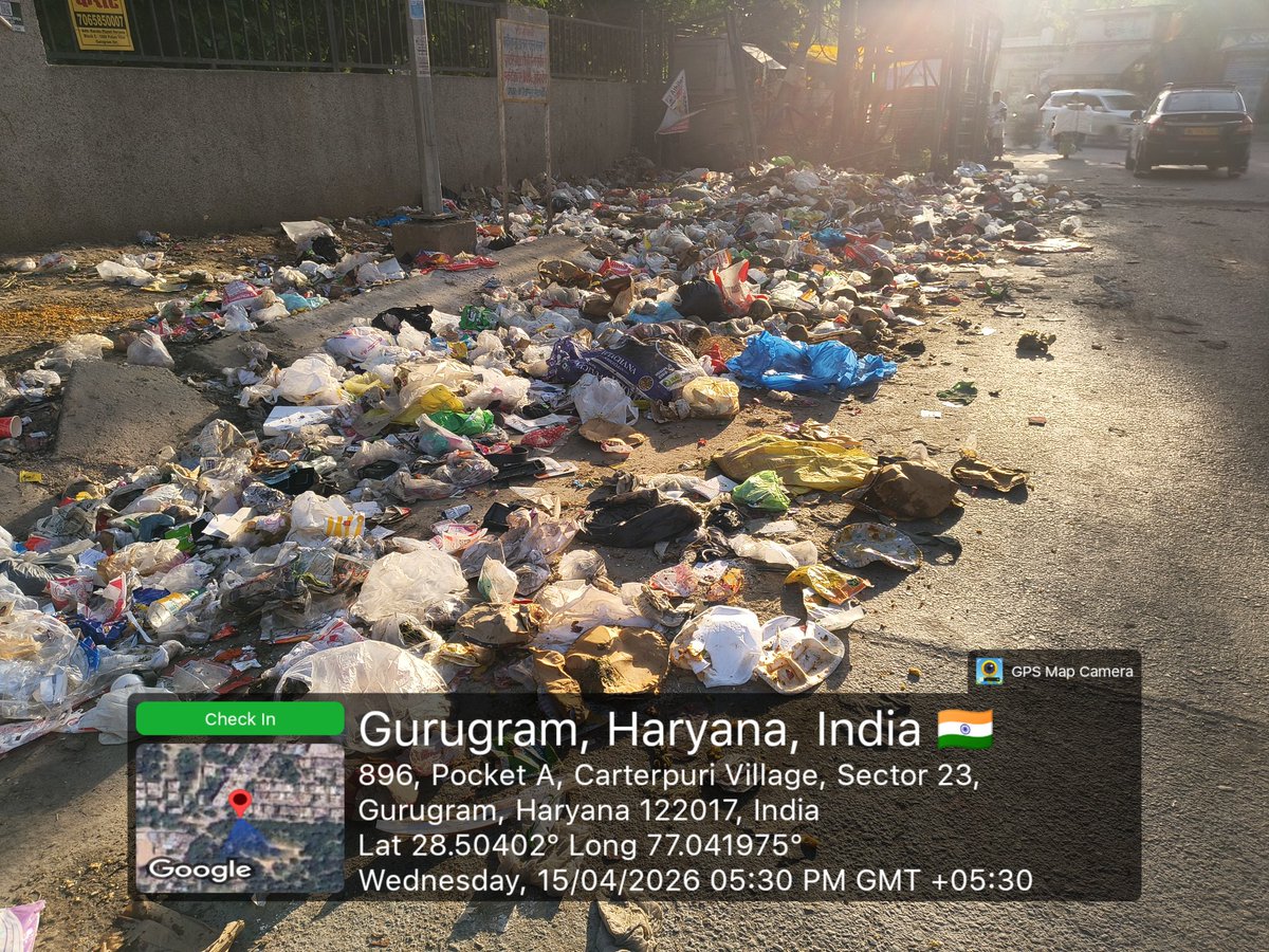 LOVE with GARBAGE
When the sun sets in Sec23A, the sight of rotting roadside garbage fills residents with romance, leaving us speechless!! "How beautiful!" our hearts whisper, filled with a sense of newfound love! Thank U, Nayab Saini <a href="/NayabSainiBJP/">Nayab Saini</a>
<a href="/MunCorpGurugram/">MCG</a> <a href="/DC_Gurugram/">DC Gurugram</a>