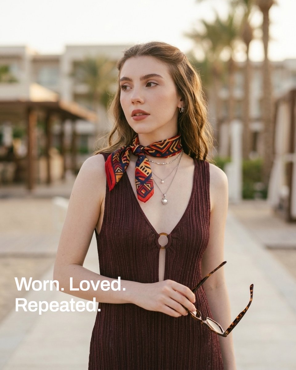 GreyExim's tweet image. Some pieces just stay in rotation.

Lightweight.
Bold in pattern.
Easy, every time.

Styled once, worn on repeat.

#GreyExim #CottonScarf #BandanaStyle #PrintedScarf #EverydayStyle #ScarfStyling #MinimalFashion #SummerAccessories
