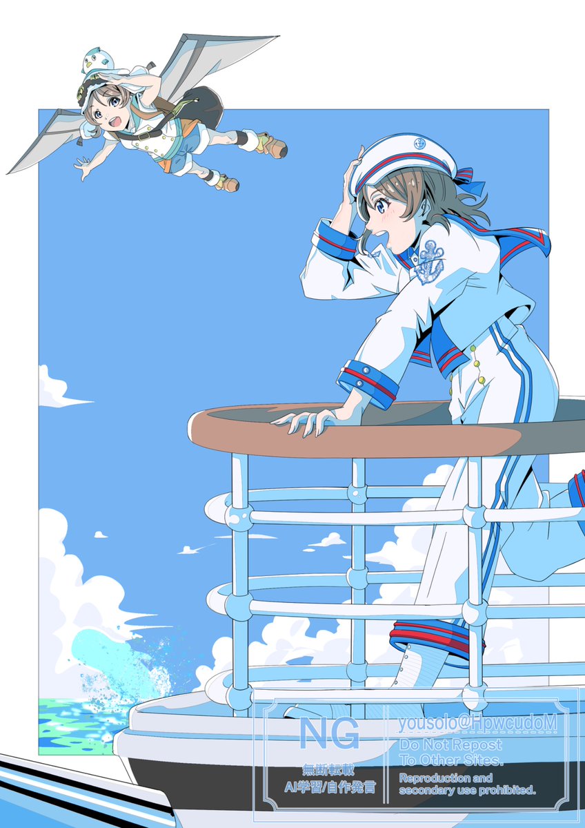 渡辺曜ちゃん、ヨウちゃん、お誕生日おめでとうございます🎉

今年もやってきました。全シリーズ最推しのお誕生日✨✨

別世界で曜ちゃんは海、ヨウちゃんは空なのが面白いですね。

なんとか絵に収めてみたいな…。

と思い今回イラストにしてみました😊
#渡辺曜生誕祭2026 #渡辺曜誕生祭2026