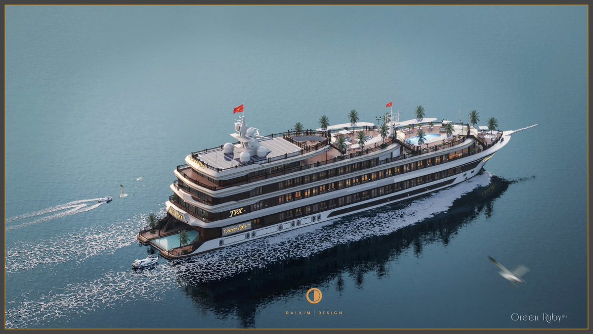 greenrubycruise's tweet photo. We’re building a luxury cruise on Ha Long &amp; Lan Ha Bay.
— 108m² cabin. Largest on the bay.
— Bar: widest on the bay.
— AI concierge in your language.
— Green Globe certified (in progress).
Launching Oct 2026. Following = day one.
 🛳️ Ha Long &amp; Lan Ha Bay, Vietnam https://t.co/wR09GGuvgP