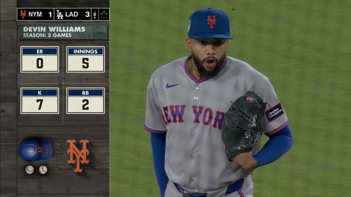 SNY_Mets's tweet image. Devin Williams is making his first appearance for the Mets since last Tuesday against the Diamondbacks