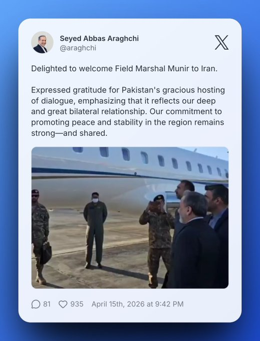 ferozwala's tweet image. "Our commitment to promoting peace and stability in the region remains strong—and shared" 

 Iran's FM #Seyyed Abbas Araghchi expresses gratitude for Pakistan's hosting of the dialogue, adding that it reflects the deep and great bilateral ties between #Iran &amp;amp; #Pakistan.
@PressTV