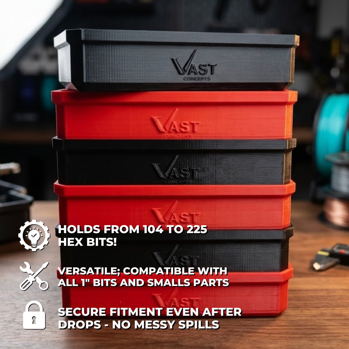 vastconceptsna's tweet image. Stop the bit hunt and upgrade your workflow. 🛠️

Our XAct Fit Bit Organizers fits perfectly in your Milwaukee PACKOUT Low-Profile cases (48-22-8431 &amp;amp; 48-22-8436)—no mess after a drop

Get yours at: vastconceptsna.com

#milwaukeepackout #toolstorage #packoutmods #construction