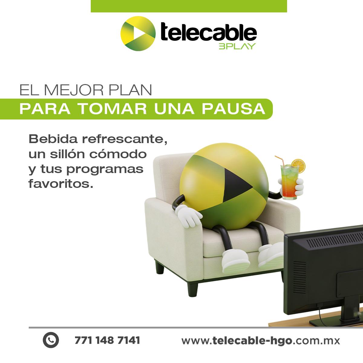 ¿Qué plan? Un momento de descanso, algo fesco y tus programas favoritos con Telecable 🍹😎