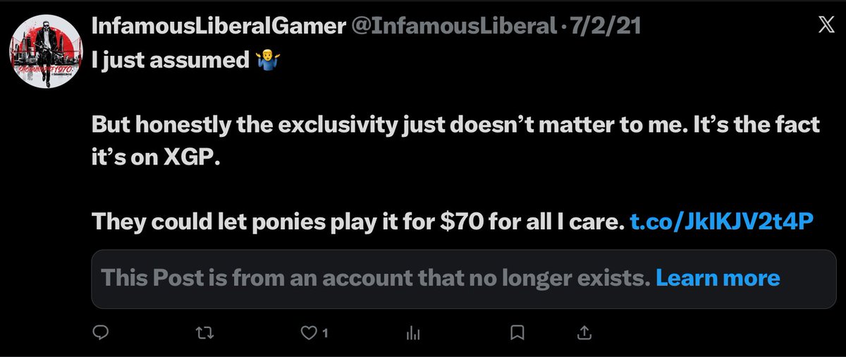 InfamousLiberalGamer tweet media