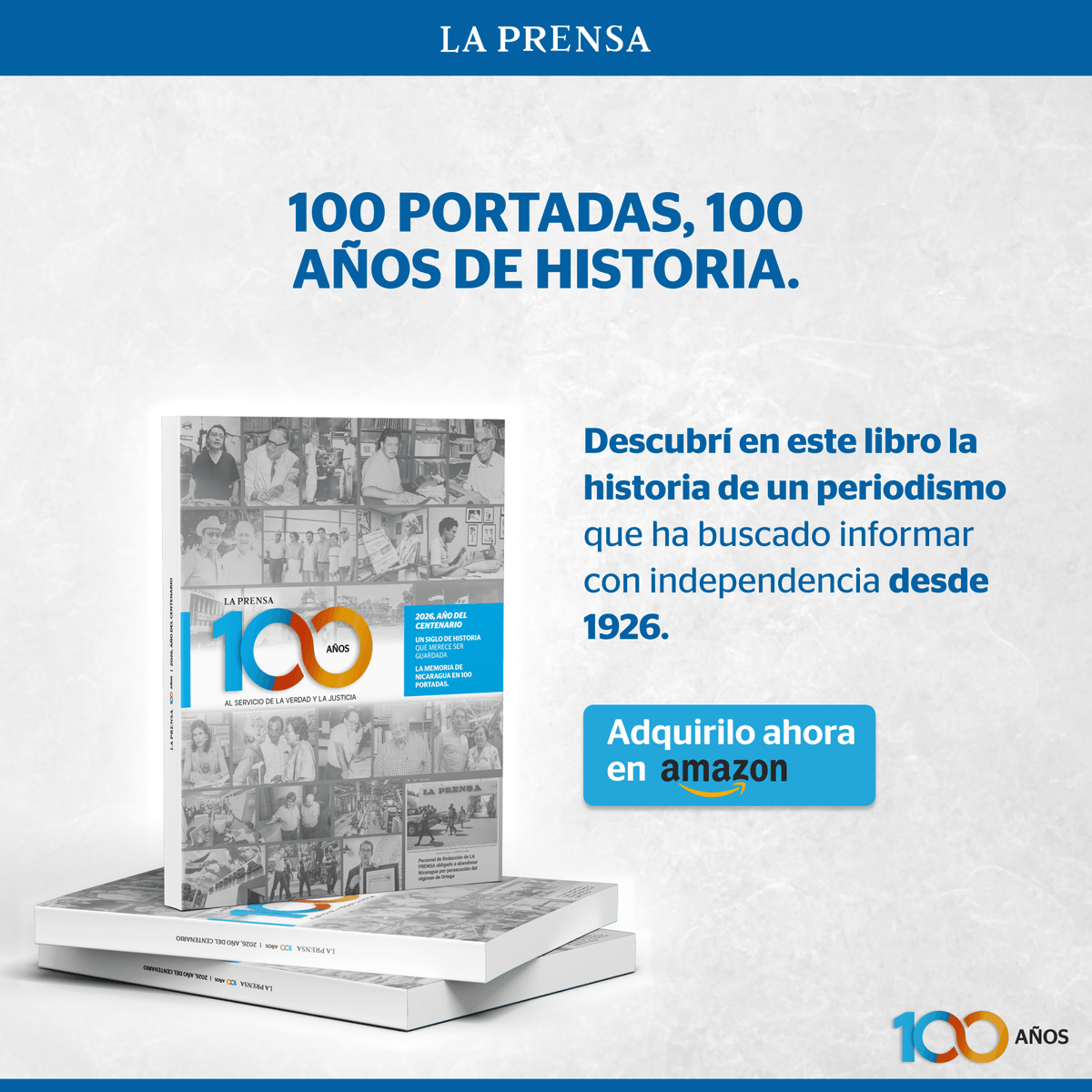 📰🇳🇮 Durante cien años, las portadas de LA PRENSA han contado la historia de Nicaragua. Hoy reunimos 100 de ellas en un libro que recorre un siglo de país, de periodismo y de memoria. 

📘 Conseguí tu ejemplar en Amazon 👉 a.co/d/0eepwQHq 

 #LAPRENSA100Años