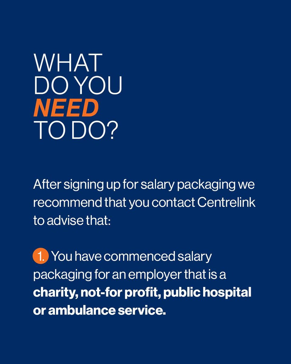 SalPackPlus's tweet photo. Salary packaging doesn't have to affect your Centrelink payments. We want you to enjoy the full benefits of lower tax and more take-home pay without the worry about your entitlements. As long as you provide the correct income info, your entitlements should stay secure. https://t.co/4tpbatCkX7