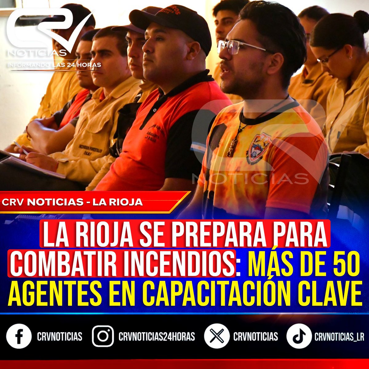 CRVNOTICIAS's tweet image. 🔥 LA RIOJA SE PREPARA PARA COMBATIR INCENDIOS: MÁS DE 50 AGENTES EN CAPACITACIÓN CLAVE 🚒🌲

Nota completa: crvnoticias.com.ar/la-rioja-forta…

SEGUINOS EN INSTAGRAM: instagram.com/crvnoticias24h…

#LaRioja #IncendiosForestales #Capacitación #Bomberos #DefensaCivil