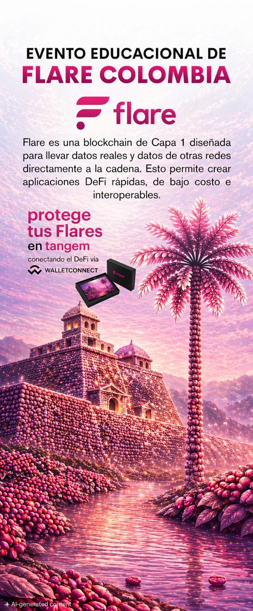 #TangemArtDay 
 <a href="/Tangem/">Tangem</a>  #Tangem 
🌟 ¡Ya casi listo el evento de Flare Colombia!
Diseñé esta tarjeta Tangem especial inspirada en el banner oficial del evento, llena de sabor y orgullo colombiano:
🌴 Palma de Cera
🏰 Castillo de San Felipe
☕ Café Colombiano
Tres símbolos que