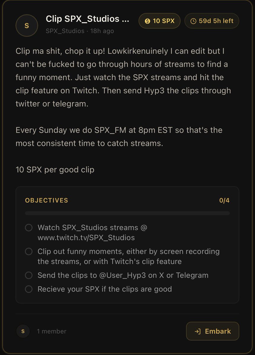 A mission has popped on the AeonTerminal 
Check aeonterminal.xyz to join it 

Embark on the mission to join the dedicated chat 

Stop Trading &amp; Believe in something💹🧲 
$SPX #SPX6900 <a href="/user_hyp3/">HYP3</a> <a href="/AEONG1RL/">AEON G1RL 💹🧲</a>
