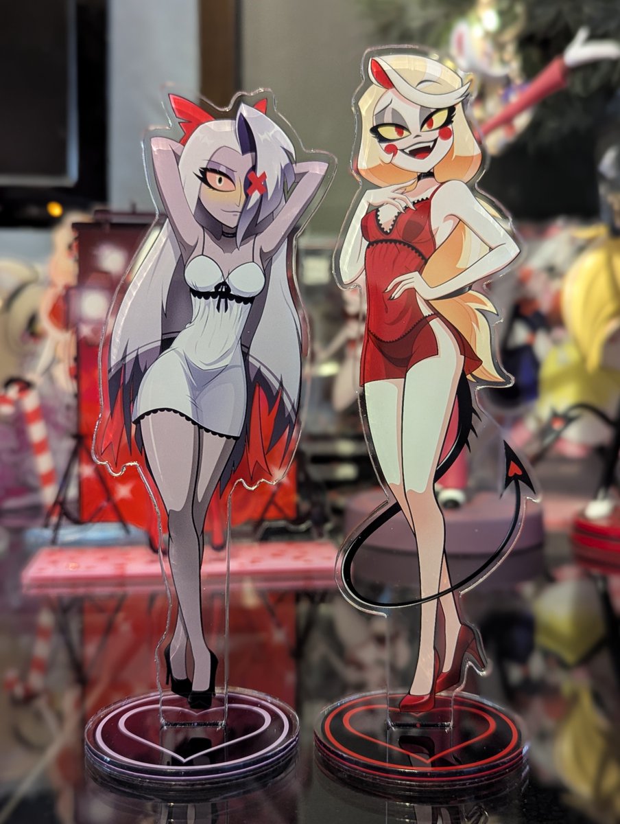 _Intrepidation's tweet image. My girls arrived! So happy with how #Charlie and #Vaggi turned out. I wanted to see what my own products look like in person, and @ACGGoods didn't disappoint! Want one? Available at my store! Each sold separately

acggoods.com/store/intrepid…

#HazbinHotel #CharlieMorningstar #Chaggie