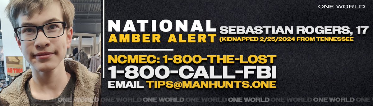 BREAKING: SEBASTIAN ROGERS

We are urgently seeking material showcasing movement on the 3500 block of Long Hollow Pike in Hendersonville, Tennessee, on the night of the disappearance and the weeks ensuing thereafter.

Those with relevant information are urged to contact AtNight