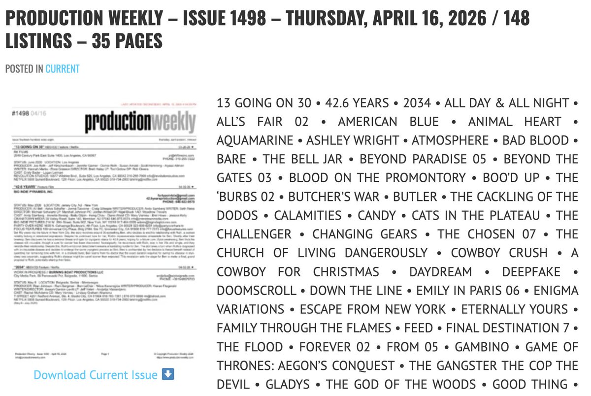 Production Weekly tweet media