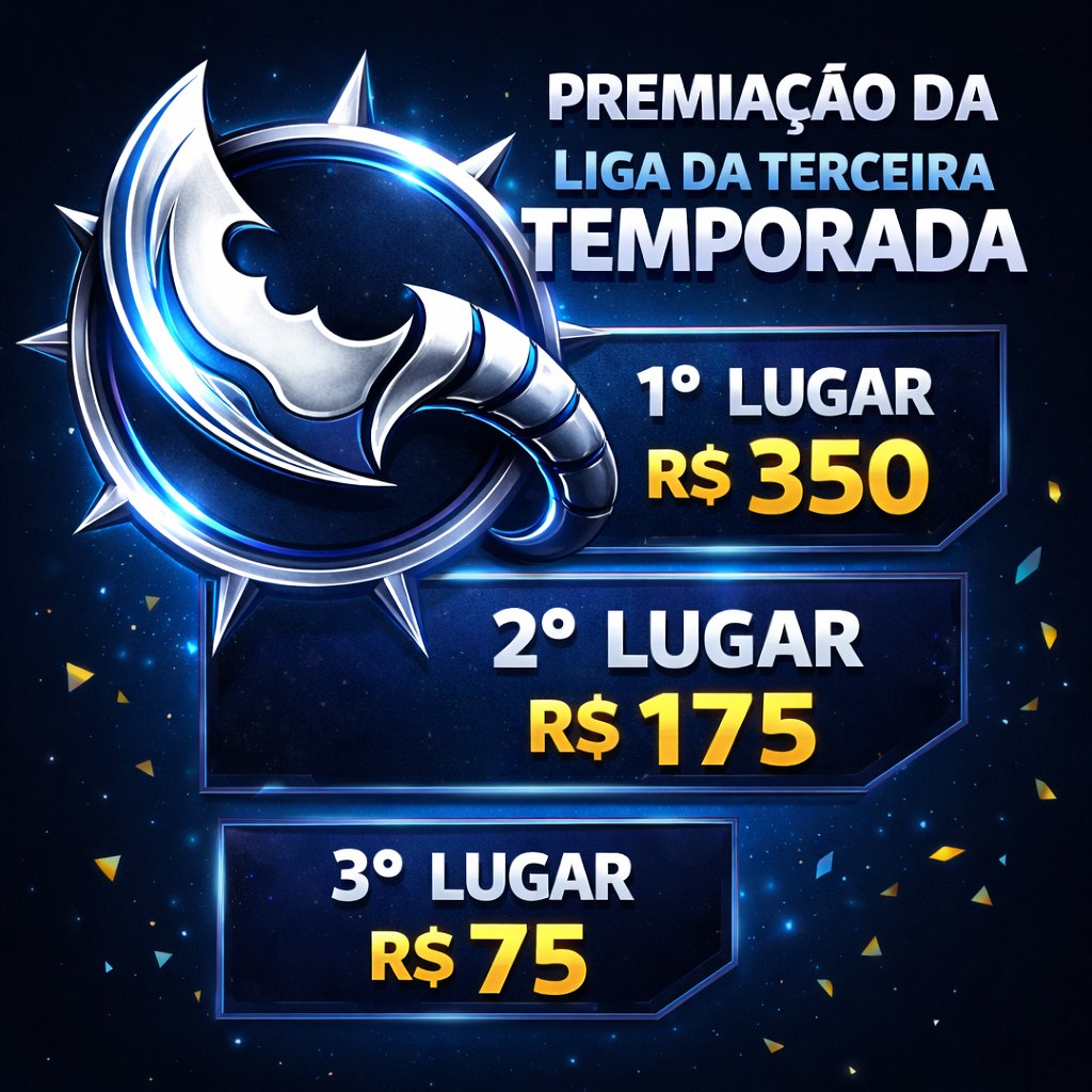 TERCEIRA TEMPORADA DA LIGA ARENA ATÉ DIA 30 DE ABRIL!!!

⚫CADASTRE-SE NA GUARDIANS - "PLATAFORMA SEGURA E PROTEGIDA PELA LGPD":⚫
guardiansgamers.com/login

🟢 ENTRE EM NOSSO GRUPO DE WHATSAPP: 🟢
chat.whatsapp.com/L21fRQaXHQj4hB…

🔵DISCORD:🔵
discord.gg/3nmA2k6E