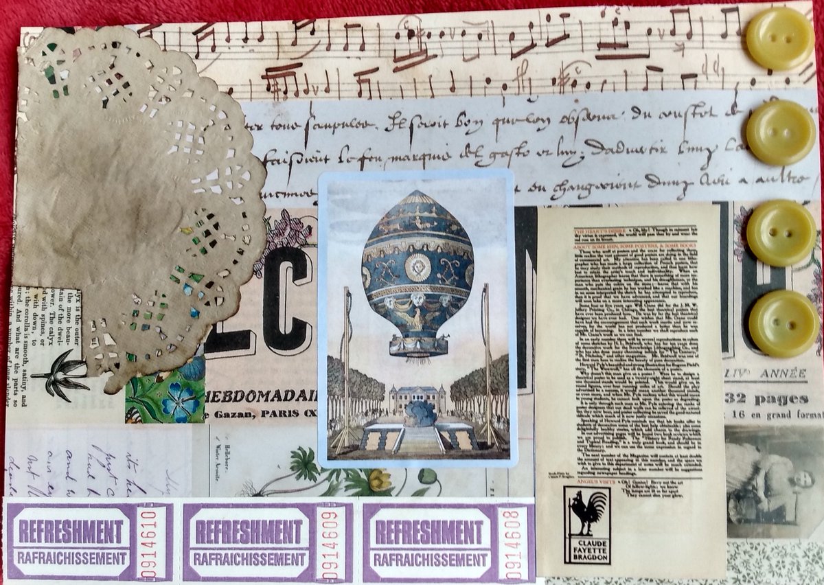 authorejamie's tweet image. Collage Day 35: "Up Above" #artstagram #Collage #MixedMedia #Scrapbooking #ArtsAndCrafts