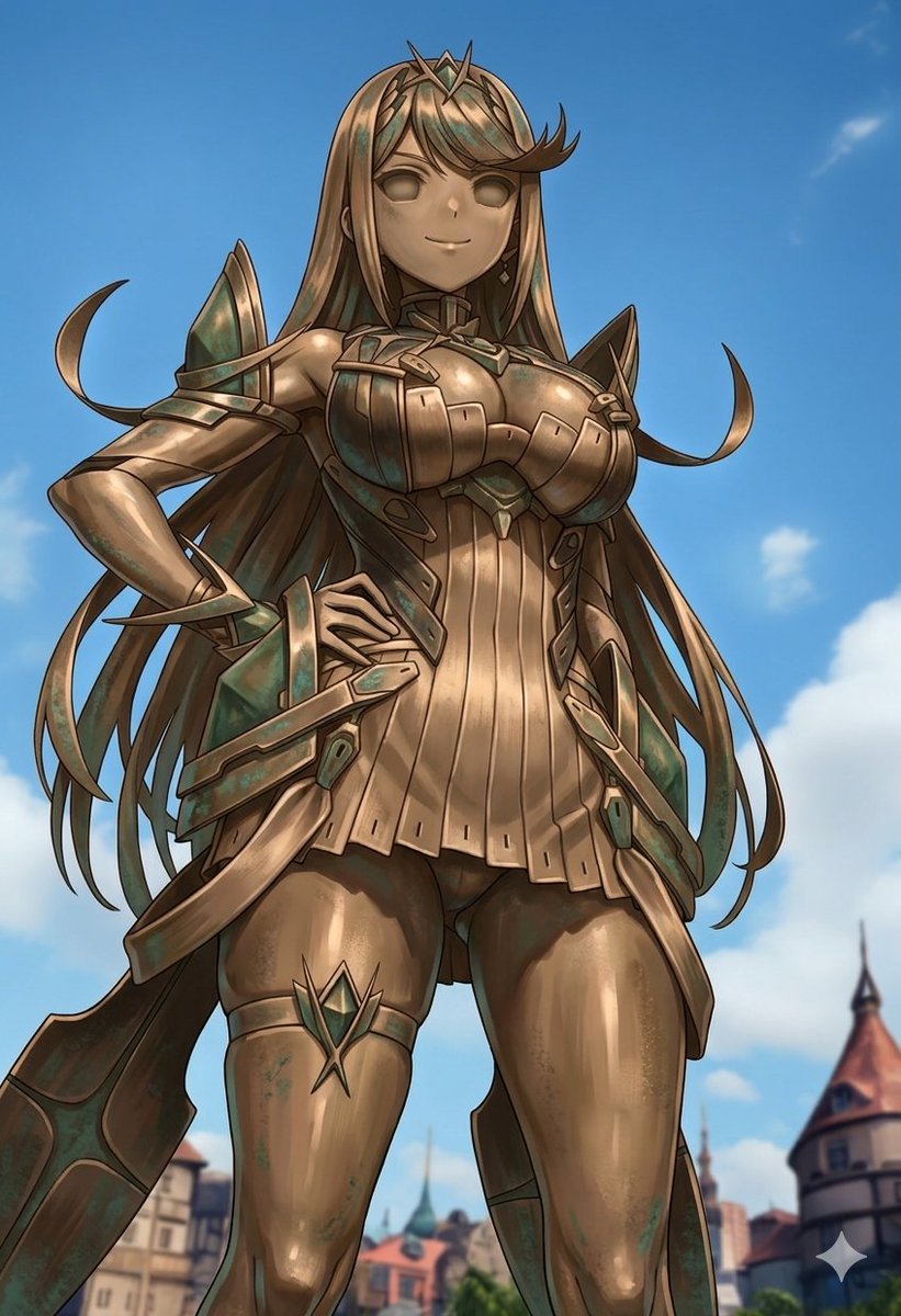 リクエストから、ゼnoブレ2のヒkaリをブロンズ像化！
町中に飾られてしまう…
#状態変化　#固め　#petrification