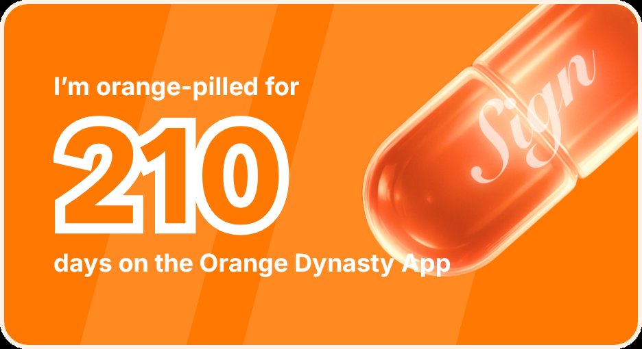 I've been Orange-Pilled and Seeing Signs for 210 days 👀🧡🐉.Join the app and be a better version of yourself!
orange.sign.global/app?user=1WCVO…