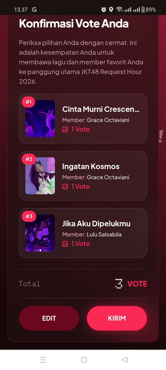dimas58246's tweet photo. Ku akan terus berjuang ku tidak akan pernah menyerah ๐
#vamoscosmos
#CieCelChieScendo
#SupportTulus
#JKT48RequestHour2026
#DakishimEIGHT ๐ช๐คโพ๏ธ https://t.co/3CbljyMgvz