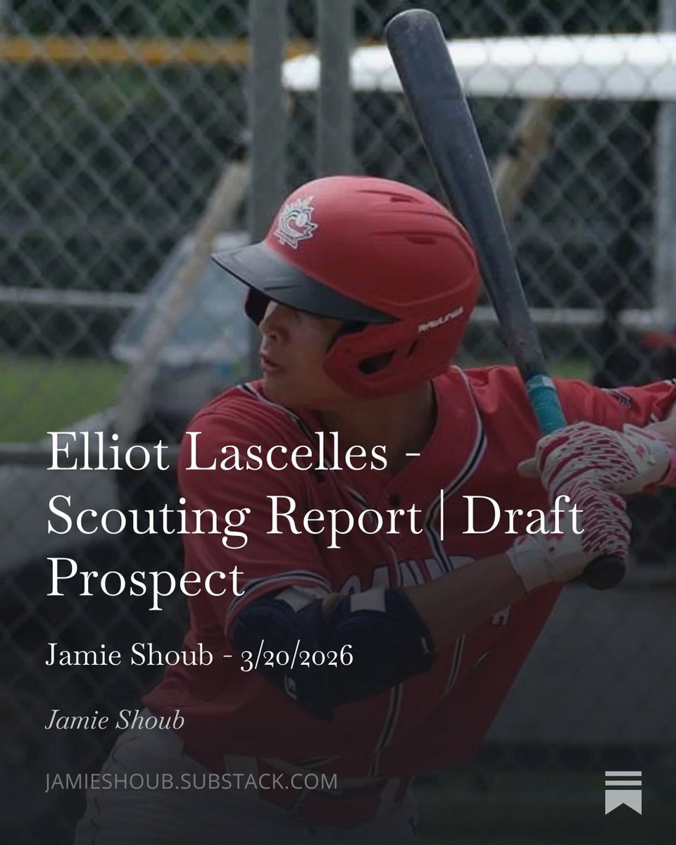 JamieShoub15's tweet photo. I got to watch middle infielder @elasc_27 during my time at Spring Training in March. 

What really impressed me was his +speed and ability to handle pro arms extremely well – often working long at bats and driving balls to all parts of the field.

Someone to look out for in this years #MLBDraft – full report below 👇 

https://t.co/cb6b9EHsj8