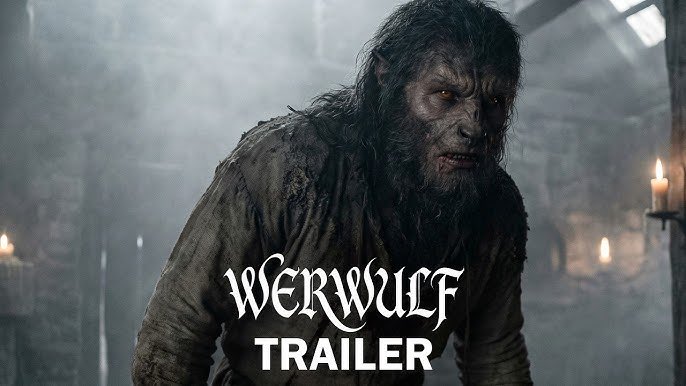 cinepop's tweet image. Werwulf (2026), dirigido por Robert Eggers, ganhou seu trailer aqui na #CinemaCon. Achei o design parecido com o de #Nosferatu. Um visual cru, dessaturado. Quase preto e branco. As cenas de transformação são sangrentas. Vemos duas pessoas nuas fazendo um ritual com sangue.

É um