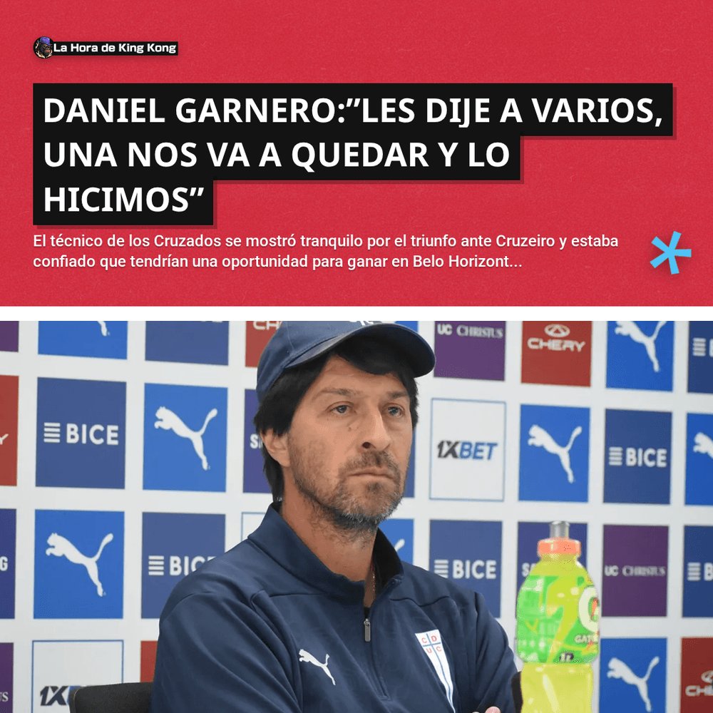 horadekingkong's tweet photo. 🔥 Daniel Garnero:”Les dije a varios, una nos va a quedar y lo hicimos”
👉 Léela completa en el siguente link:
https://t.co/nmI6GlqyZ9
#LaHoradeKingKong.cl #DanielGarnero #UniversidadCatólica #Cruzeiro #CopaLibertadores https://t.co/HKfSeKv3BV