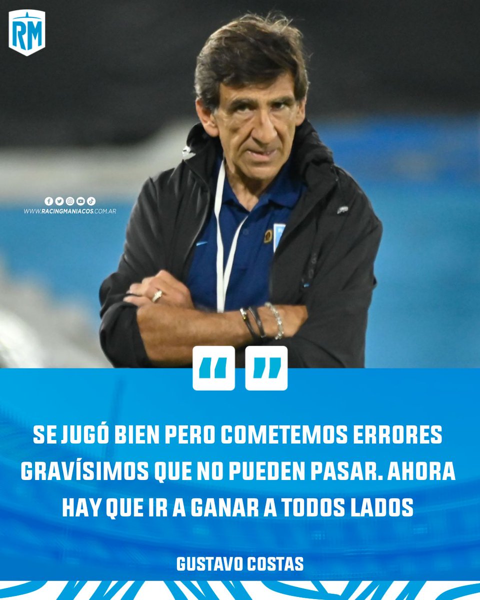 RacingManiacos's tweet image. LA PALABRA DE GUSTAVO COSTAS TRAS LA DERROTA DE #RACING ANTE #BOTAFOGO ❌️🏆