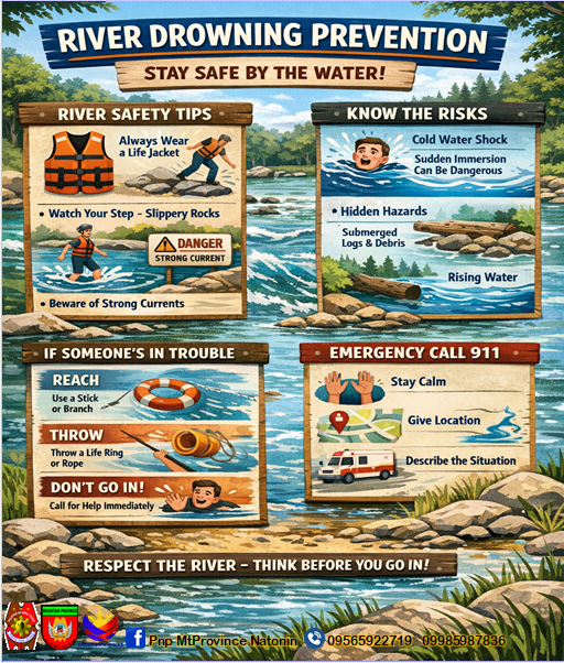 PNPNatonin's tweet photo. River drowning prevention Tips

#ToServeAndProtect
#BagongPNPparasaBagongPilipinasSerbisyongMabilisTapatatNararamdaman https://t.co/ACEWYyMny4