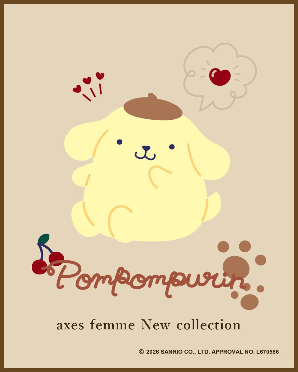 【axes femme】×【ポムポムプリン】

むずかしいこと、しらんぷりん♪
2026年はポムポムプリン30周年！
クラシカルな世界観を表現するブランド【axes femme】と30周年をむかえた【ポムポムプリン】のスペシャルコラボレーション♪
shop.axesfemme.com/Form/Product/P…

【レトロカジュアル】をキーワードに