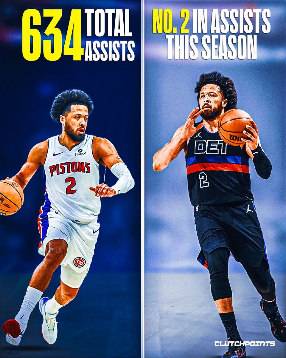 Cade Cunningham is top 2 in total assists this season for the Detroit Pistons despite missing significant time with injuries. Elite playmaking when on the floor. 🔥
