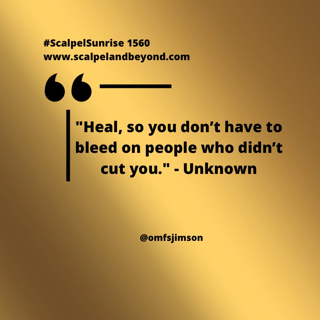 omfsjimson's tweet image. "Heal, so you don’t have to bleed on people who didn’t cut you." - Unknown

Your wounds are yours to heal, not to pass on to others.  
Don’t punish innocent hearts for old scars.  
Heal first. Protect your peace. Love better.

#ScalpelSunrise #HealingJourney #SelfRespect