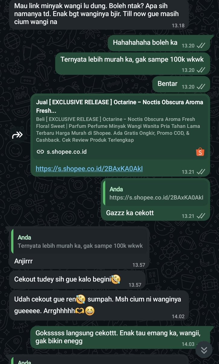 Kanat201's tweet photo. Sebagai orang yang akhir-akhir ini menghemat anggaran pribadi, dan mulai menerapkan efisiensi. Gak pernah nyesel beli parfum ini, gak sampe 100k, tapi wanginya nempel seharian dan gak bikin eneg. Seneng juga orang2 sekitar pada suka dengan wanginya🫶🫶
https://t.co/yQOd9HOW0a https://t.co/7Pomq1270p