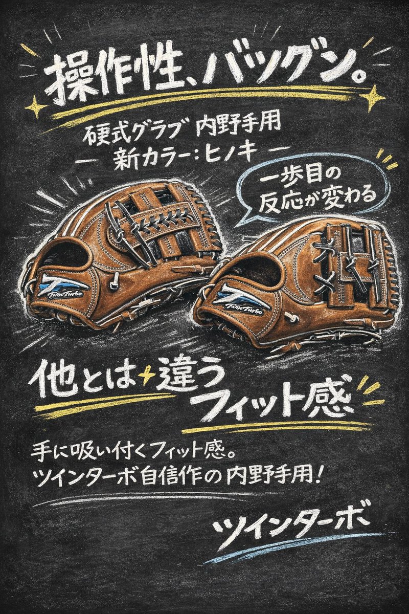 手にピタッとくる！ フィットするから動きやすい！ #ツインターボ