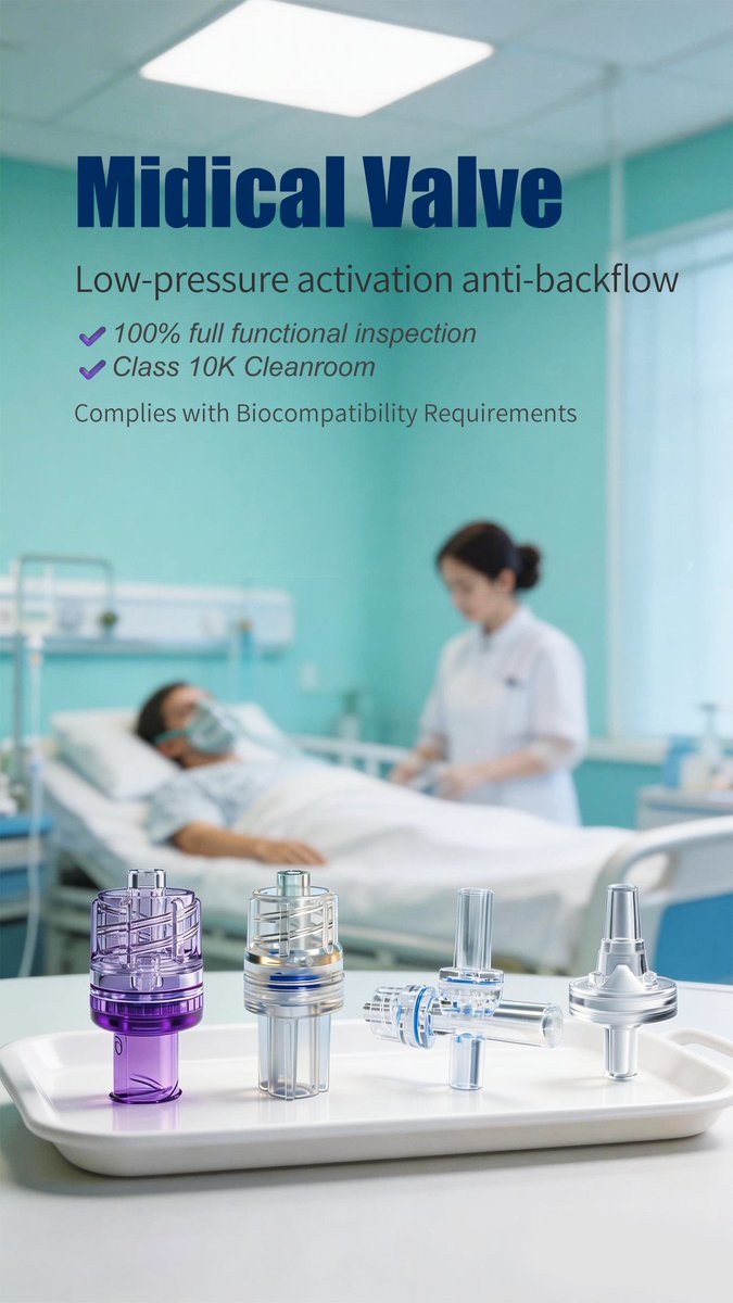 rubber_valve's tweet image. Medical Valves
Low-pressure open, anti-backflow
100% tested, Class 10K Cleanroom
Biocompatibility certified
#MedicalValve #CheckValve #MedicalConsumables #Class10K Cleanroom
