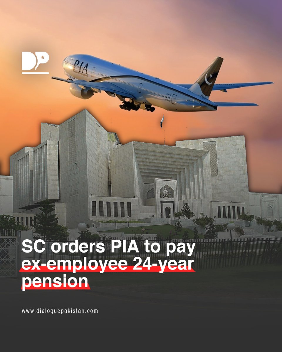 DialoguePak's tweet image. ISLAMABAD: The court directed PIA to pay the pension and other benefits to its worker for 24 years.

dialoguepakistan.com/en/social-issu…

#DialoguePakistan #SupremeCourtOfPakistan #PIA #Employees #Pension